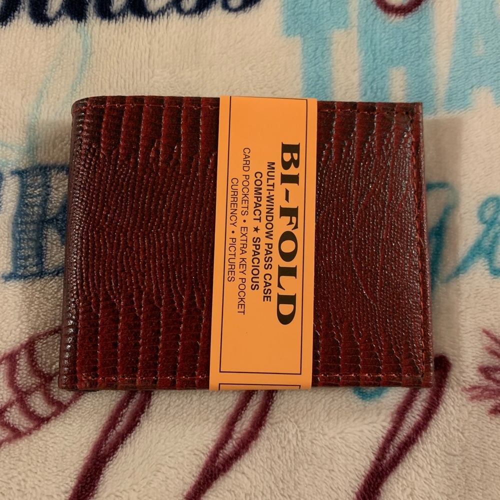 Wallet - Red/Brown Bi-fold Hand Crafted
